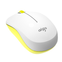 爱国者(aigo) 2.4G无线鼠标 办公鼠标 安静鼠标 右手鼠标 超薄便携笔记本IPAD通用 简约时尚M35 黄白色