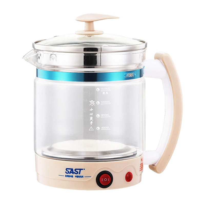 先科SAST XH-310A 电水壶 1.5L花茶壶 800W一体式多功能茶壶蒸蛋玻璃壶 (单位:件)