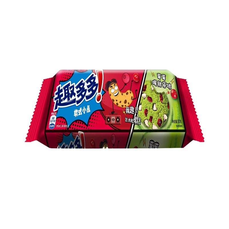 趣多多软式小点莓莓喝抹茶味单条装80g