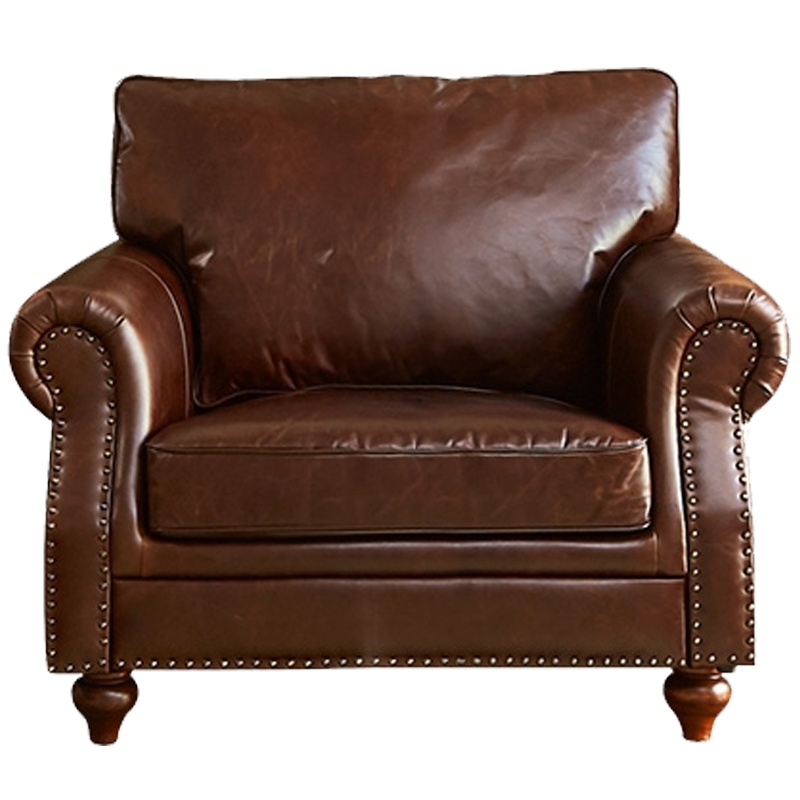 美式沙发阿斯卡利(ASCARI)123组合油蜡头层皮艺客厅家具复古乡村风牛皮质真皮沙发