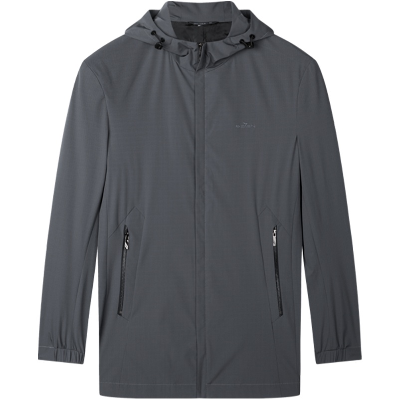 柒牌SEVEN男装2020新款商务休闲茄克外套男士连帽纯色弹力抗皱夹克