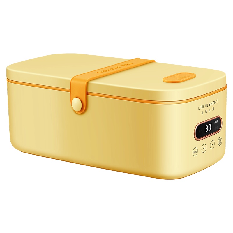 生活元素(LIFE ELEMENT)电热饭盒1L轻巧便携 9小时智能预约免注水加热 陶瓷内胆加热饭盒F63-H01