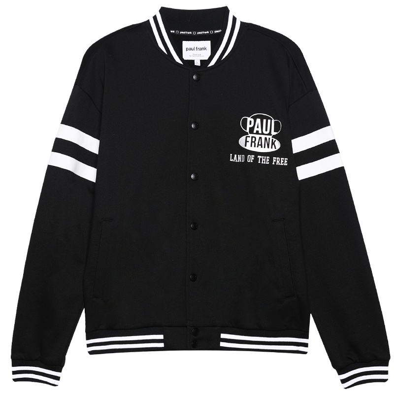 大嘴猴春秋季夹克男新款棒球服潮流ins新款休闲外套 M 黑色