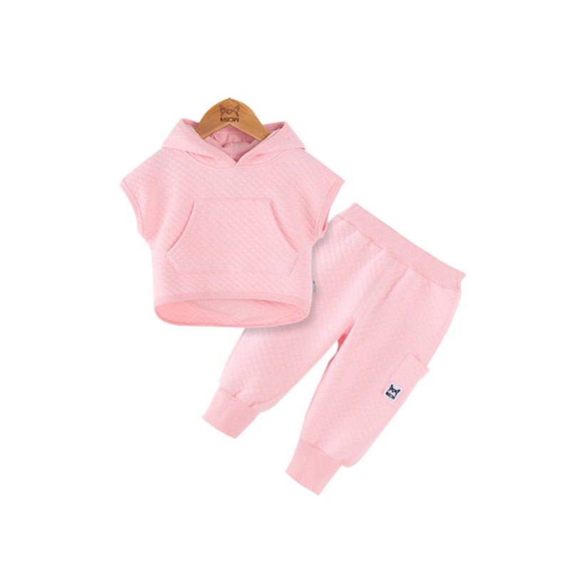 猫人MiiOW 宝宝卫衣套装男1-3岁男童女童连帽无袖洋气外套儿童女潮 MR18028