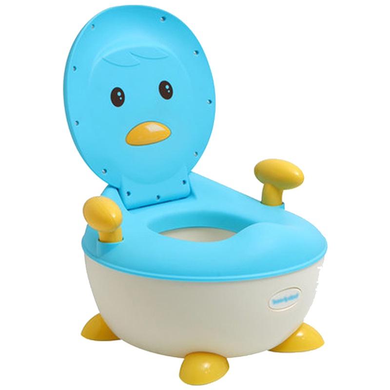 世纪宝贝(babyhood)企鹅坐便器 BH-113 湖蓝色 儿童男女宝宝小便盆尿壶1-3-6岁卡通小孩马桶