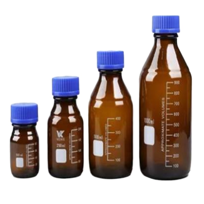 广口瓶玻璃瓶中药瓶带盖瓶子棕色500毫升