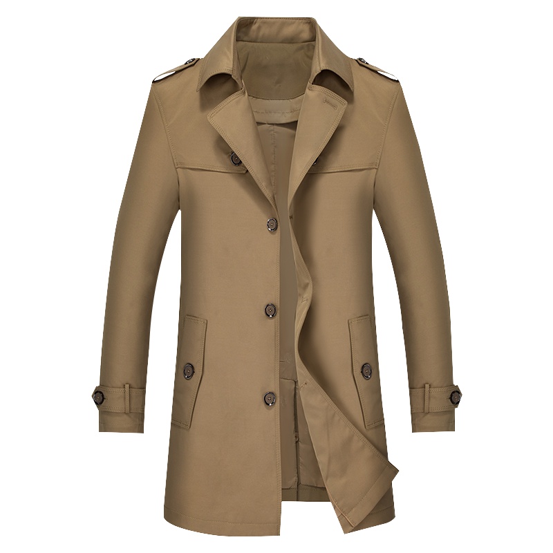 雪中飞2019春秋新款风衣男中长款韩版修身时尚休闲夹克