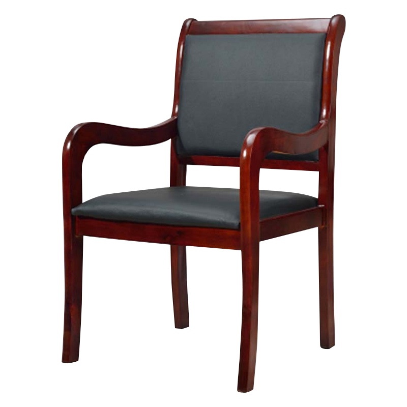 汉诺鑫威会议室酒店学校会客椅扶手实木脚办公培训椅子实木会议椅[工厂现做 7天内发货]
