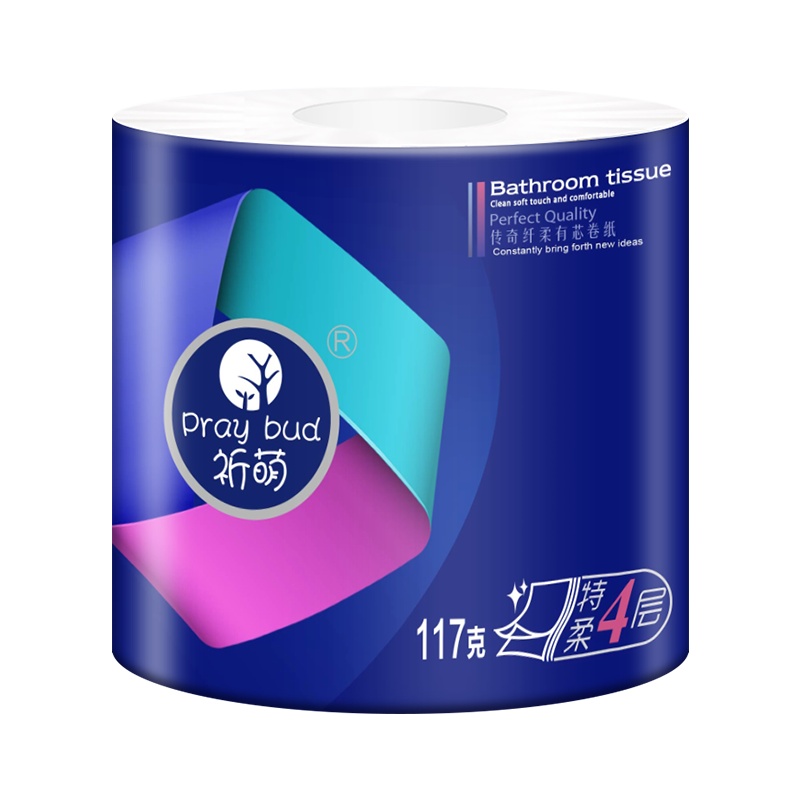 祈萌传奇纤柔有芯卷纸4层1400克/提 2提24卷2800g卫生纸