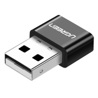 绿联usb4.0蓝牙适配器接收器电脑台式机无线耳机音箱音频发射器台式机连接蓝牙4.1/4.2/5.0 黑色简约款 无挂孔