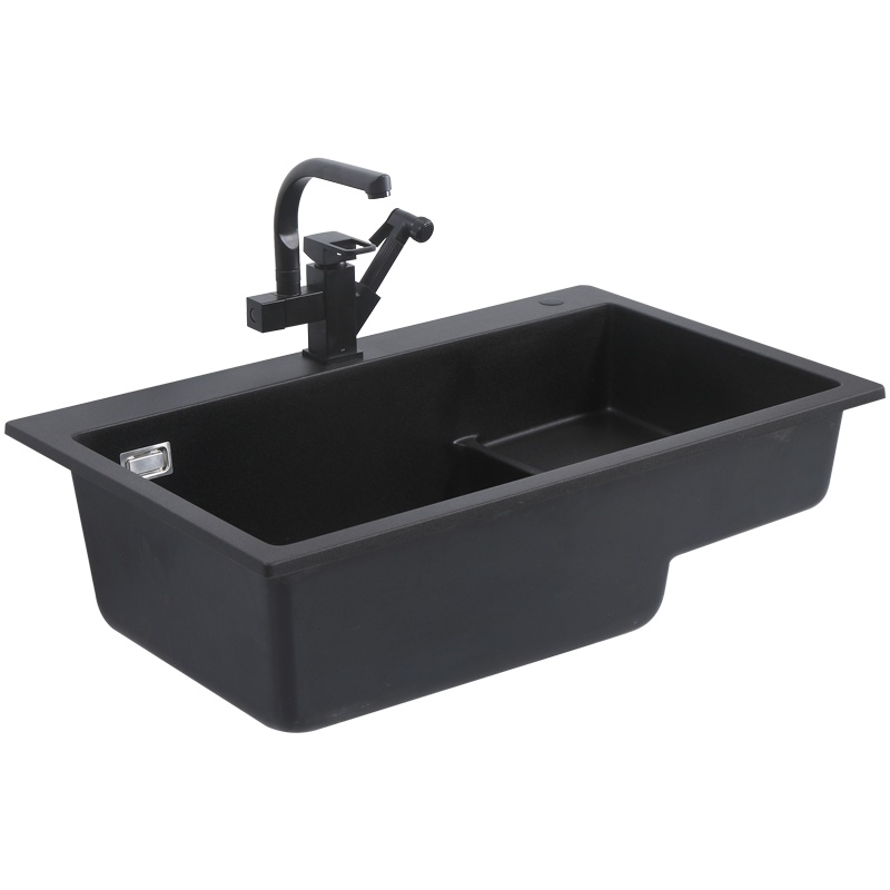 爱家生活 黑色纳米厨房台阶水槽304不锈钢手工洗菜盆家用洗碗槽加厚洗菜池