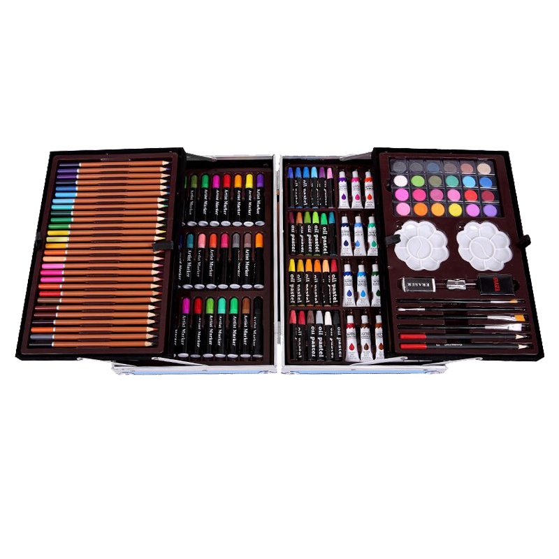 魔法棒200件粉色 儿童画笔套装礼物美术学习用品画画工具绘画蜡笔水彩笔公主生日礼物儿童宝宝小学生女孩玩具男孩玩具