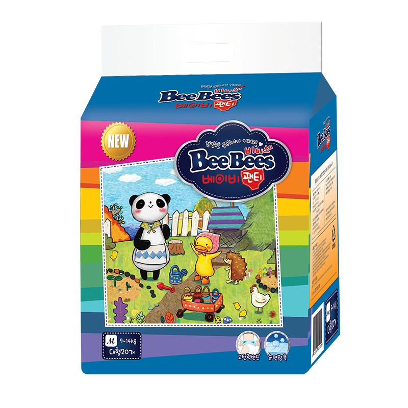 [韩国金贝柔]BeeBees经典超薄透气婴儿拉拉裤干爽宝宝学步裤M