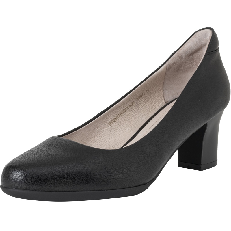 百田森春季商场同款粗跟单鞋女经典浅口职业鞋舒适女鞋