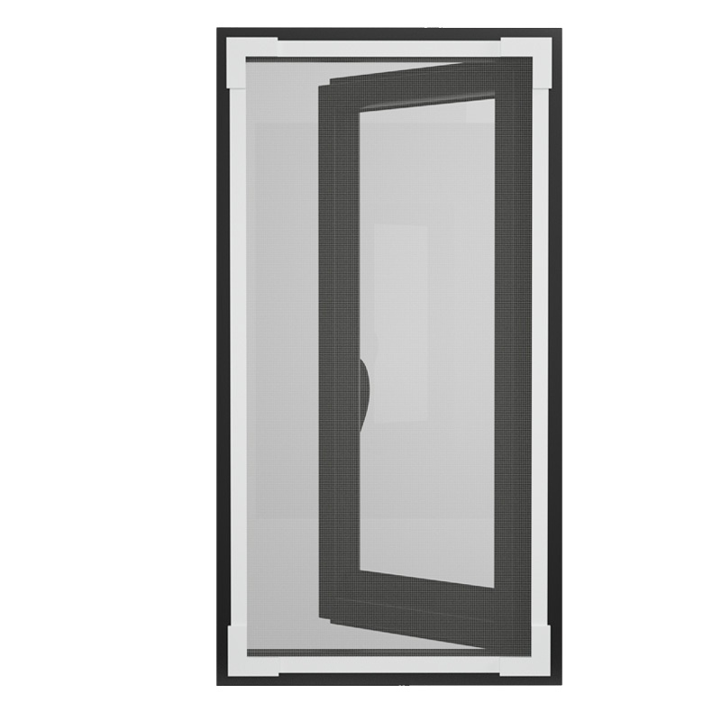 自粘型磁铁纱窗纱网自装 蚊沙窗网家用磁性简易窗户帘隐形窗帘 白框+加密灰纱(可裁剪) 125x150cm