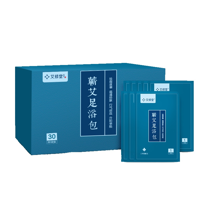 艾修堂蕲艾足浴包艾草泡脚药包足浴包中药包泡脚粉足浴粉包疏通经络足浴调理除脚臭脚汗(30袋装)QAZYF-CP