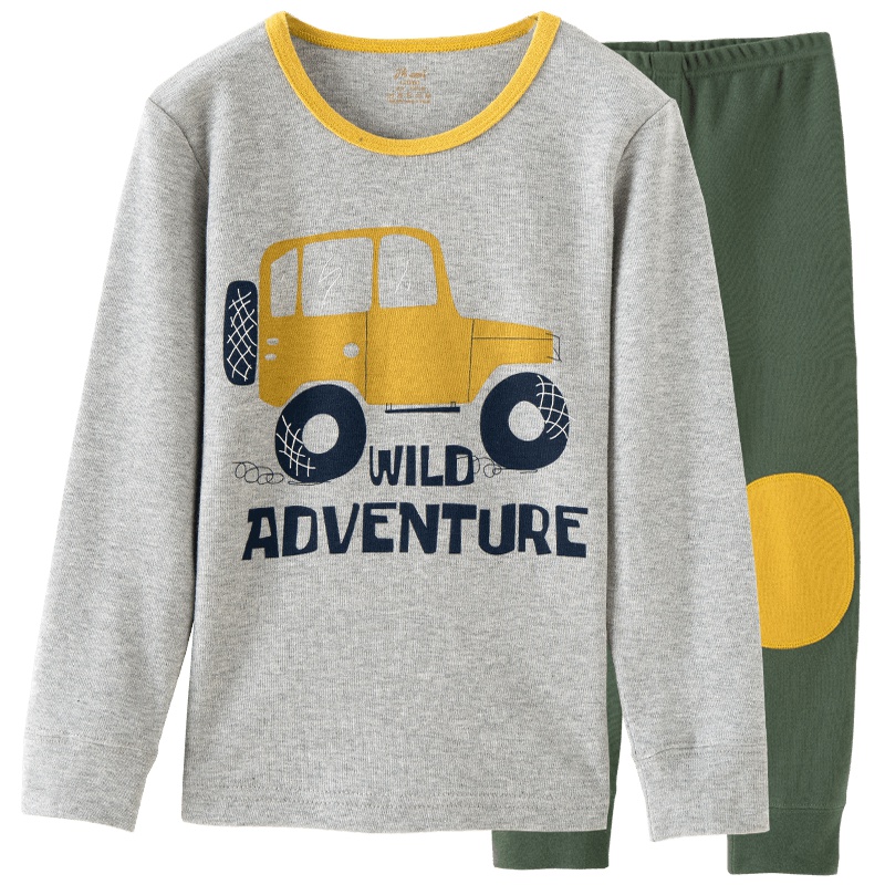 顶瓜瓜男童秋衣套装纯棉内衣男孩秋衣秋裤中大童全棉儿童保暖睡衣