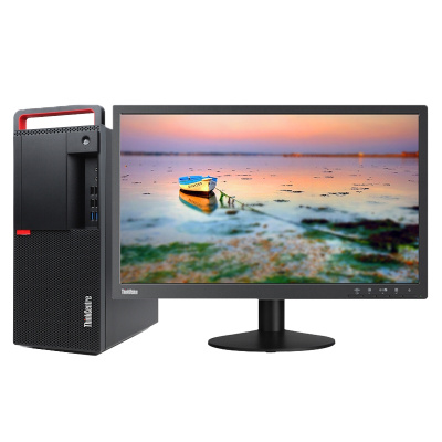 联想(Lenovo)ThinkCentre M720t 全新商务办公台式机电脑 23.8英寸屏定制(Intel i3-9100 8GB 1TB 集显 无光驱)商用办公 企业采购
