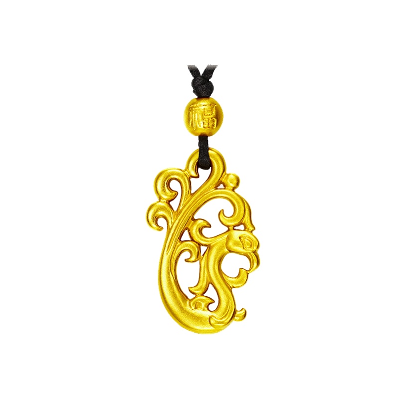 周大福传承系列凤舞九天金足金吊坠计价F208995甄品