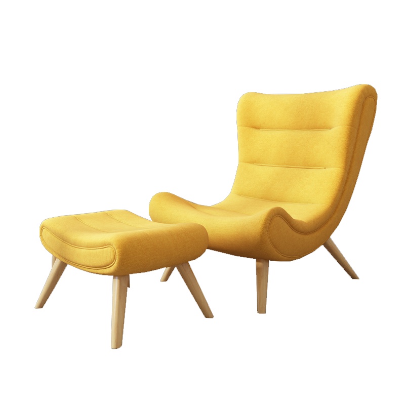 一米色彩 蜗牛椅 单人沙发椅北欧现代简约布艺卧室休闲椅轻奢阳台懒人小沙发