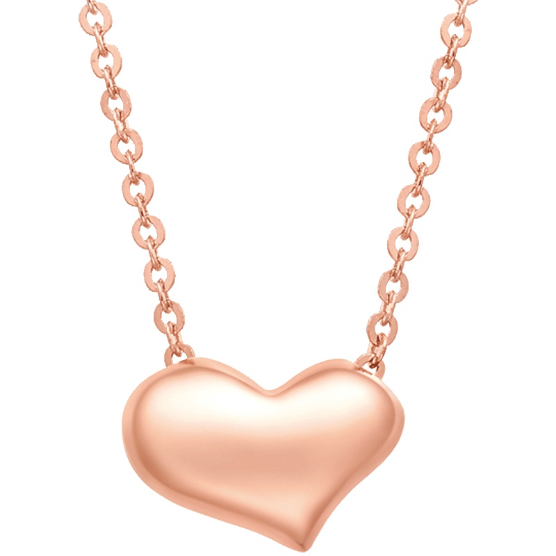 周大福珠宝精美一心一意K金链18K金项链套链吊坠E110631