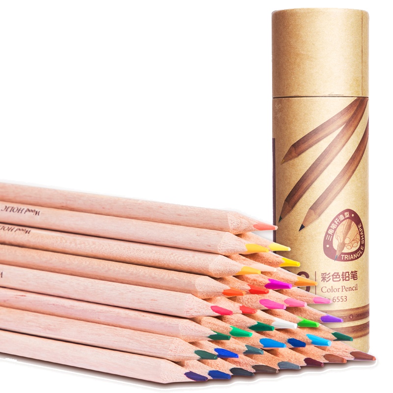 得力彩色铅画笔油性彩笔油彩色铅笔专业画画套装手绘套装36色绘画绘图填色铅笔学生幼儿园美术用品6553