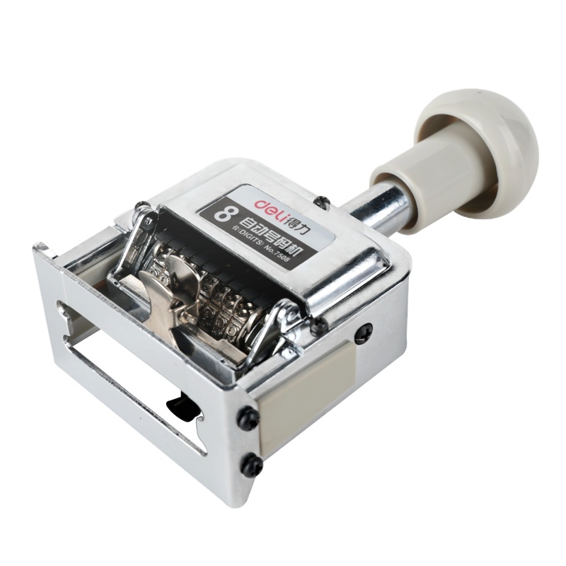 得力(deli) 自动号码机 手动打码机编号打号器页码机日期可调数字印章 8位自动号码机 7508 H