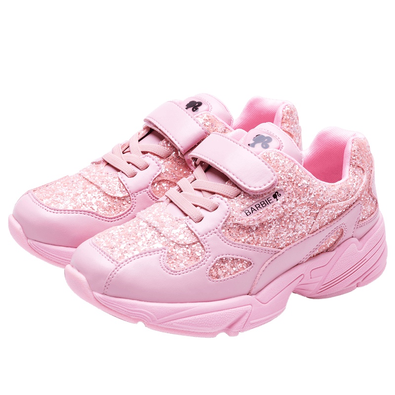 芭比童鞋女童运动鞋2019新款时尚潮鞋大童鞋子儿童网红老爹鞋春秋