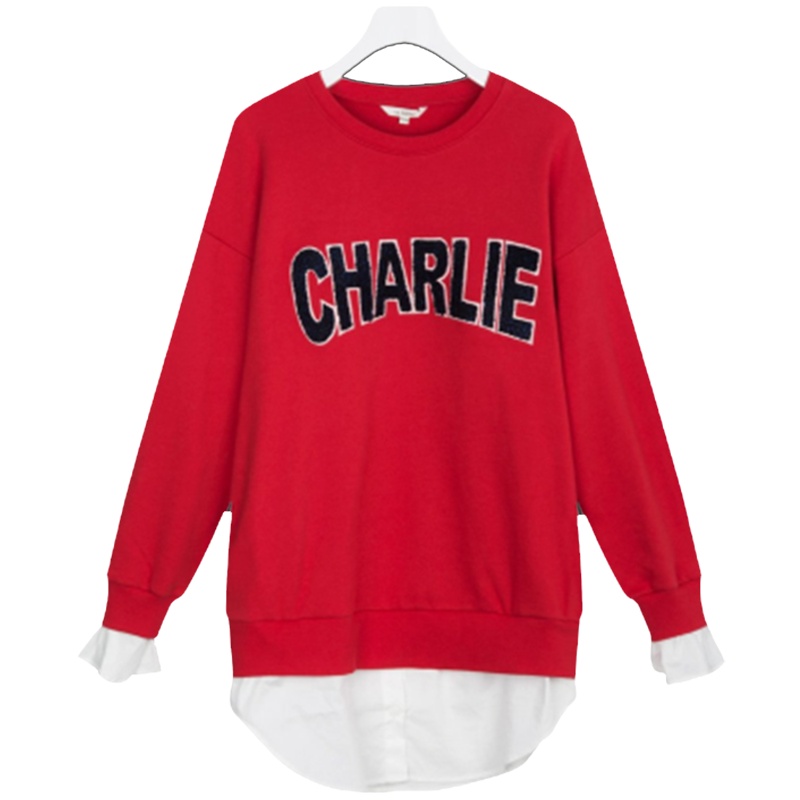 【热卖】卫衣假两件女韩版潮2019春季新款学生宽松套头bf原宿风上衣潮60006430