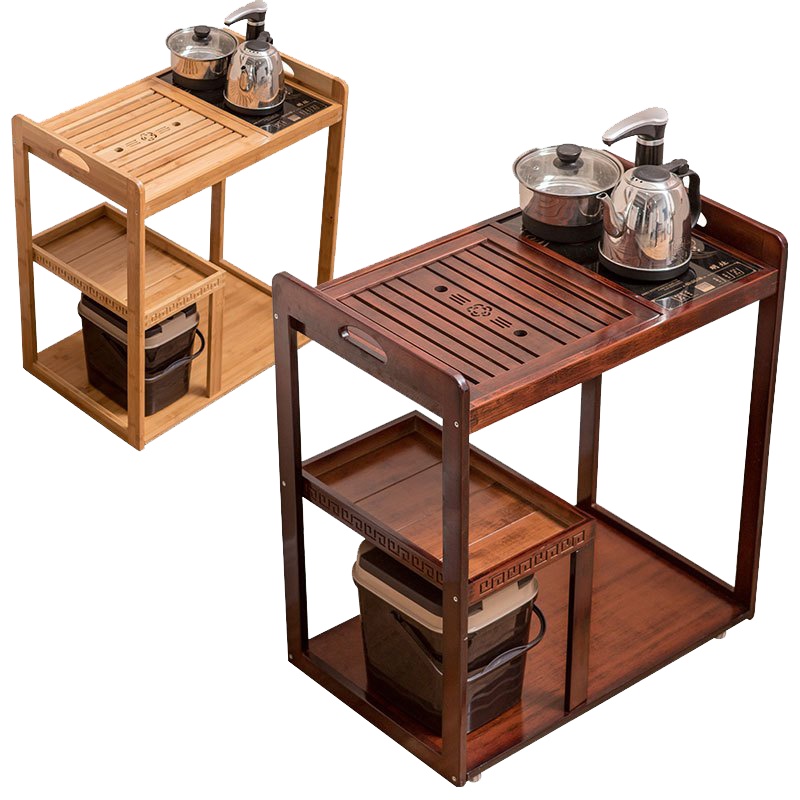 移动茶台茶车功夫茶具茶盘简约家用带轮茶桌茶水柜小茶几