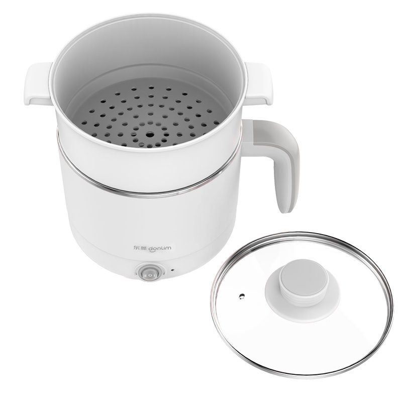 东菱(Donlim)电煮锅DL-ZG4033 白色 带蒸架多功能电热锅学生宿舍煮面锅办公家用迷你小电锅小型电火锅电炖锅