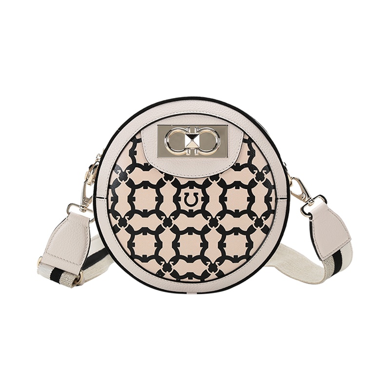 Ferragamo 菲拉格慕 女士 皮革圆形单肩斜挎包210424