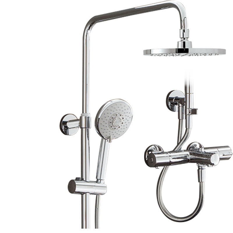 KOHLER科勒恒温花洒8寸顶喷挂墙式升降淋浴花洒套装三出水淋浴柱21088T