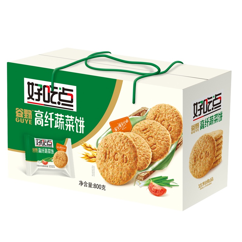 好吃点饼干高纤蔬菜饼干800g休闲食品早餐素食高纤维养胃零食小吃