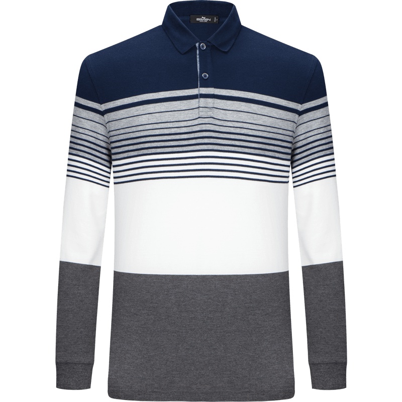 柒牌SEVEN男装2019秋季新款长袖polo衫商务休闲秋冬长袖上衣男