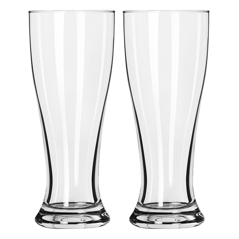 Libbey利比大力士多功能饮品杯414ml(2支)玻璃啤酒杯 扎啤杯玻璃杯果汁杯水杯酒具