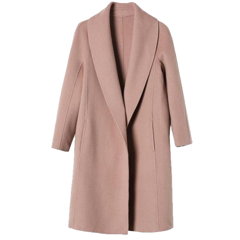 【专柜同款】毛呢大衣女冬季新款韩版宽松过膝外衣西装领中长毛呢外套30084116