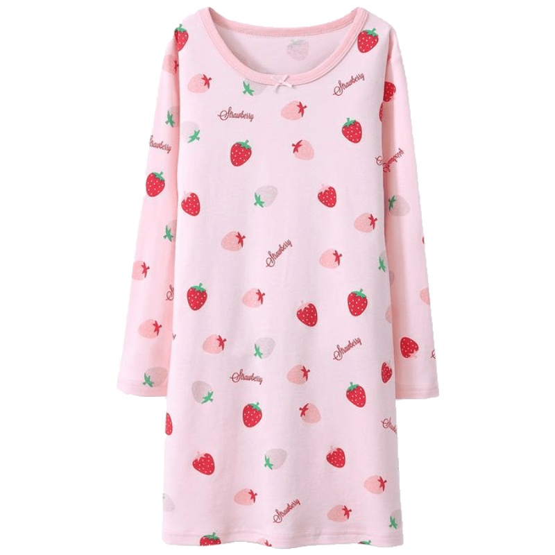 KIDS MAM&DAD秋冬儿童长袖睡裙 女童睡衣棉质亲子款宝宝家居服空调服A类