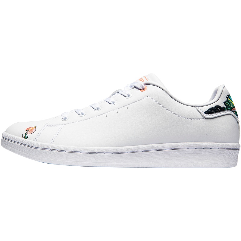 特步女鞋板鞋新款运动革面情侣舒适简约女休闲鞋小白鞋981218316177