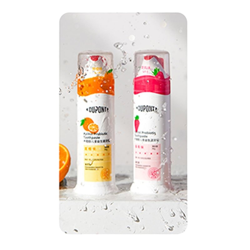 杜邦(DuPont)木糖醇儿童益生菌牙膏草莓味90g+甜橙味90g（各一支装） 粉色+橙色 计价单位：只