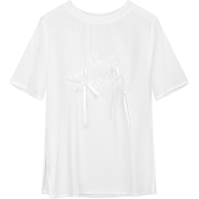 拉夏贝尔白色短袖T恤2019夏季新款韩版宽松半袖上衣服春装内搭打底衫女潮_611 S 黑色