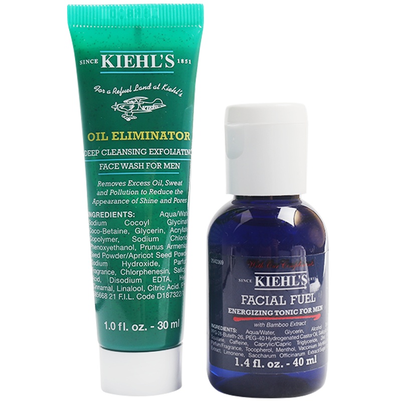 科颜氏(Kiehl's)男士活力爽肤水40ml+科颜氏男士清爽磨砂洁面啫喱30ml