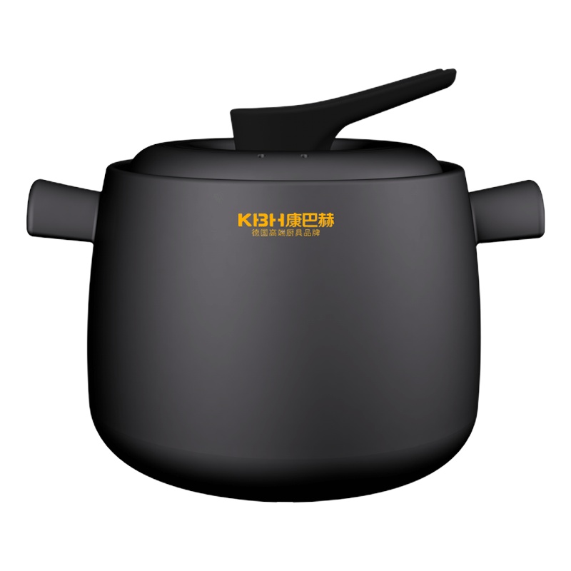 康巴赫(KBH)锅具 素陶养生陶瓷煲 4L 优质锂辉石 聚能保温 煲煮炖焖蒸