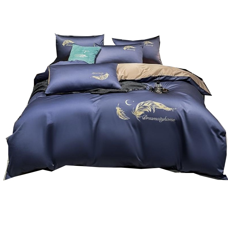 花花公子(PLAYBOY)北欧全棉四件套纯棉刺绣被套床单轻奢风床上用品