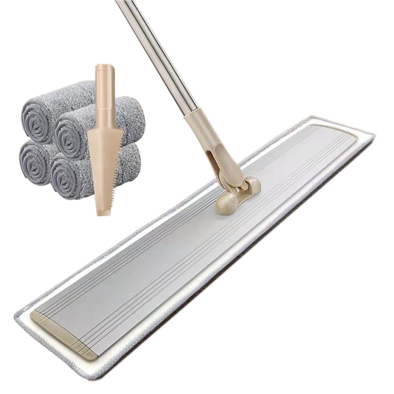 工霸（GONGBA）铝板平板拖把旋转木地板瓷砖地懒人大拖布尘推平拖 铝合金平拖【40cm共4块布+刮刀】