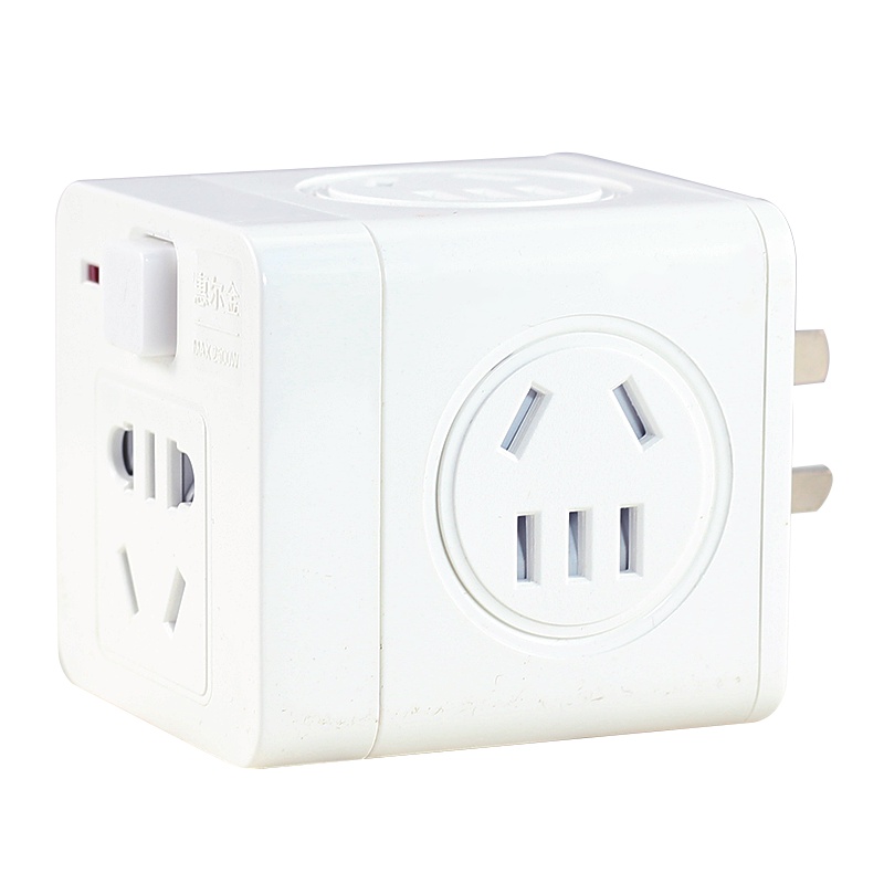 惠尔金TF-205五位插孔新国标带儿童保护门线芯加粗总控开关无线魔方插座转换器插座插排插线板白色接线板