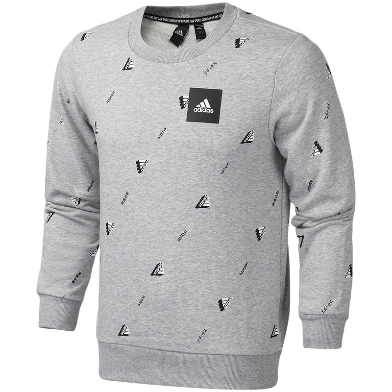 阿迪达斯男服卫衣套头衫圆领休闲运动服FL4025