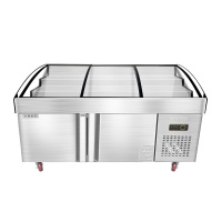 飞天鼠(FTIANSHU) 阶梯冰台麻辣烫展示柜点菜柜冷藏冷冻柜保鲜水果捞海鲜阶梯式展示柜 多款式定做 详情联系客服!