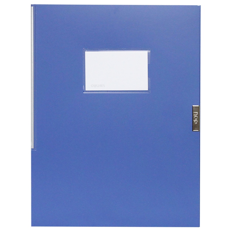 得力(deli)A4塑料文件档案盒 35mm资料盒公文盒 财务凭证试卷收纳盒 办公用品 蓝色 单只装 5682