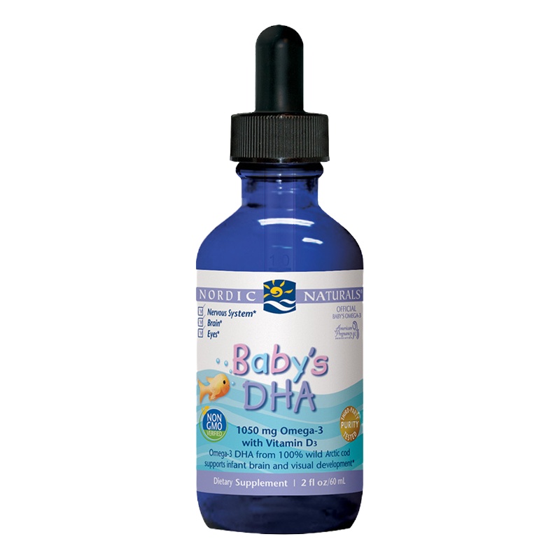 挪威小鱼(Nordic Naturals)婴幼儿鳕鱼肝油60ml/瓶装 (蓝色) 初生儿15天以上 美国进口